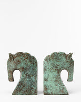 Aged Patina Horse Bookends (Set of 2)