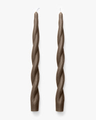 Brown Twisted Taper Candles (Set of 2)