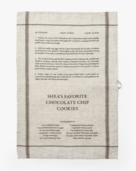 Chocolate Chip Recipe Tea Towel