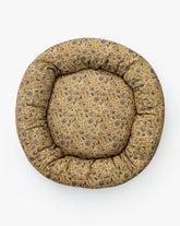 Cream Floral Printed Cotton Pet Bed