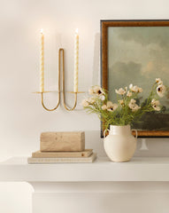 Brass Two Arm Candle Holder