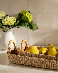 Abaca Tray with Bamboo Handles
