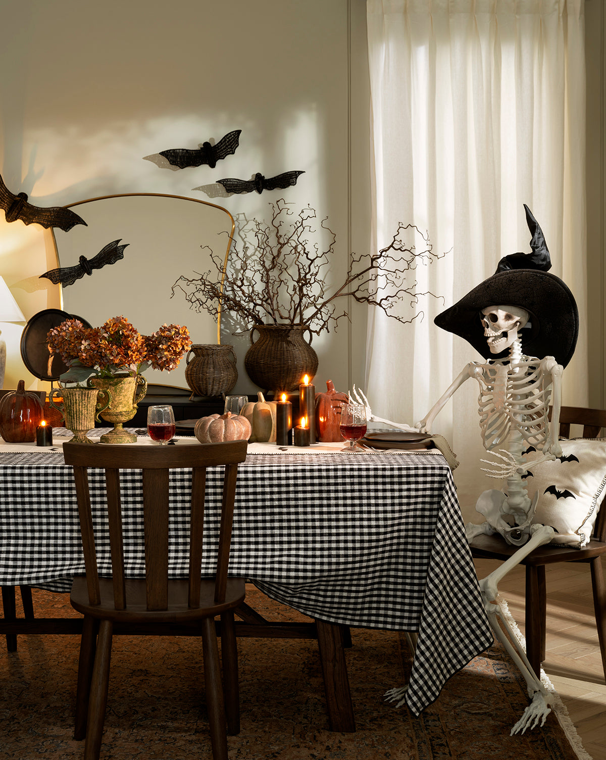 Black Gingham Tablecloth