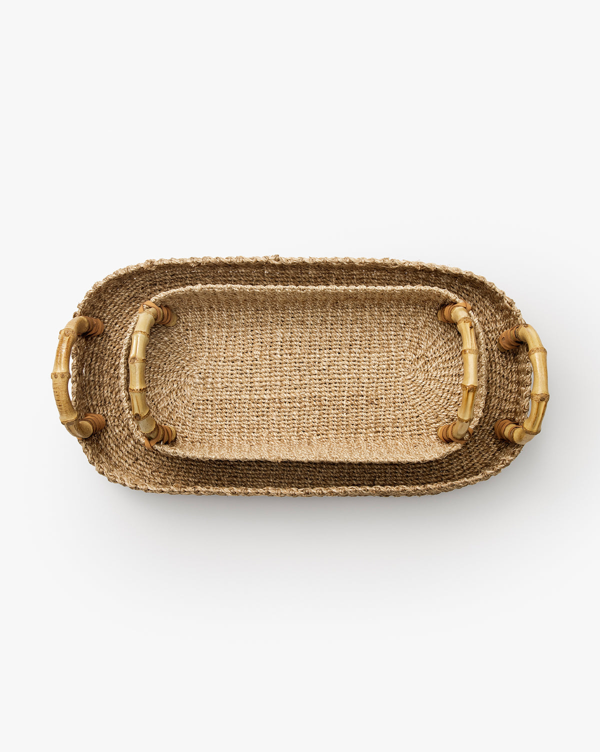 Abaca Tray with Bamboo Handles