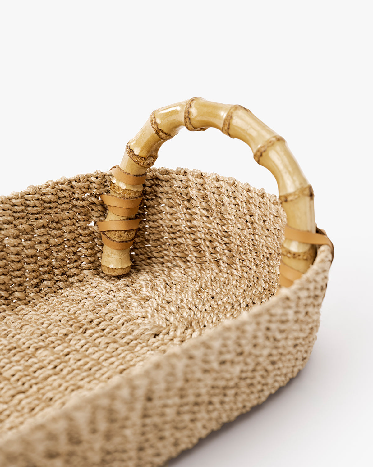 Abaca Tray with Bamboo Handles