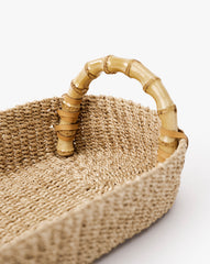 Abaca Tray with Bamboo Handles
