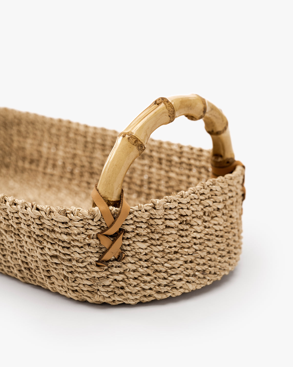 Abaca Tray with Bamboo Handles