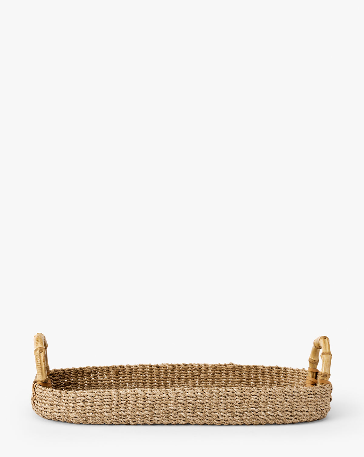 Abaca Tray with Bamboo Handles