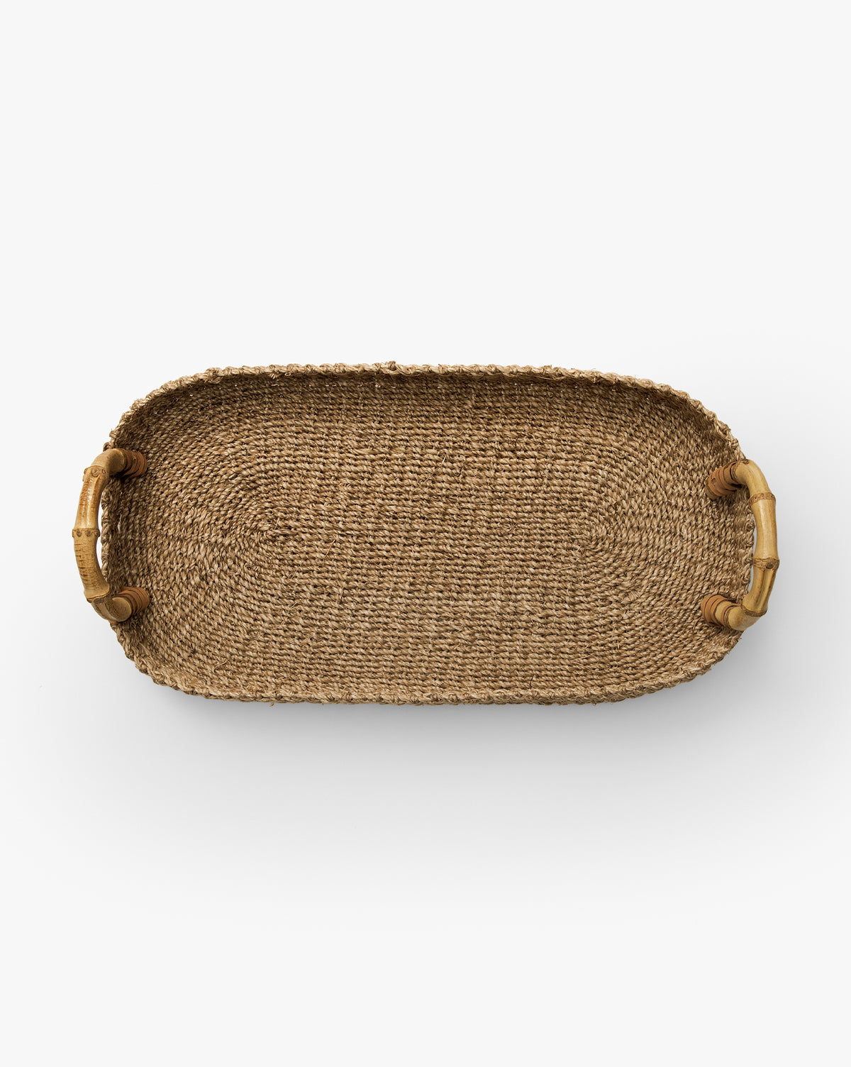 Abaca Tray with Bamboo Handles