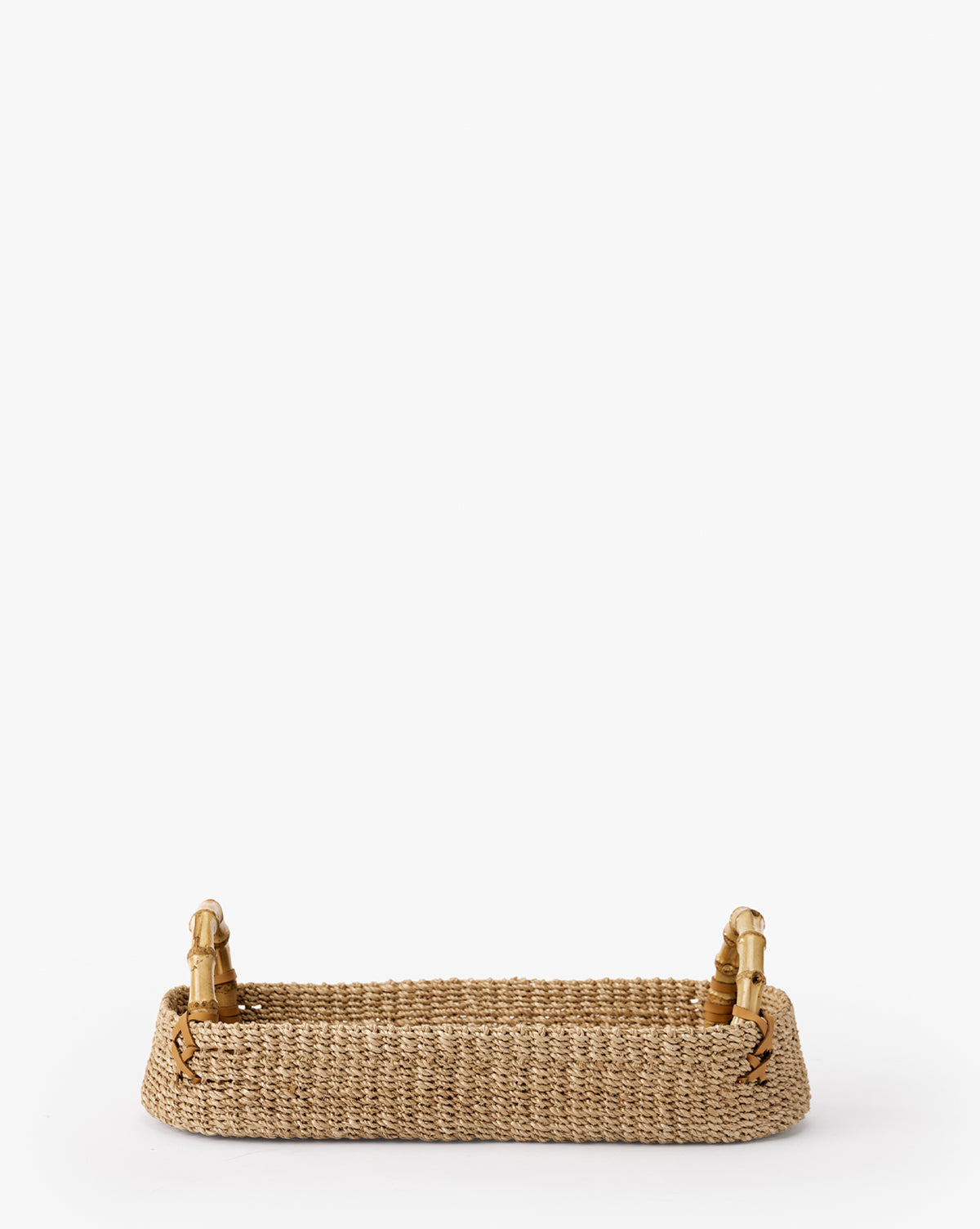 Abaca Tray with Bamboo Handles