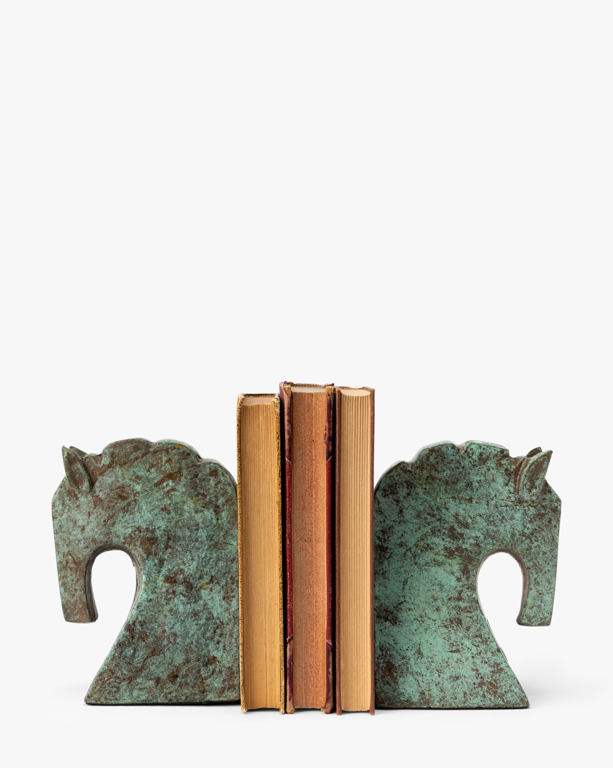Aged Patina Horse Bookends (Set of 2)