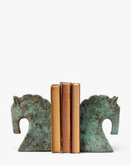 Aged Patina Horse Bookends (Set of 2)