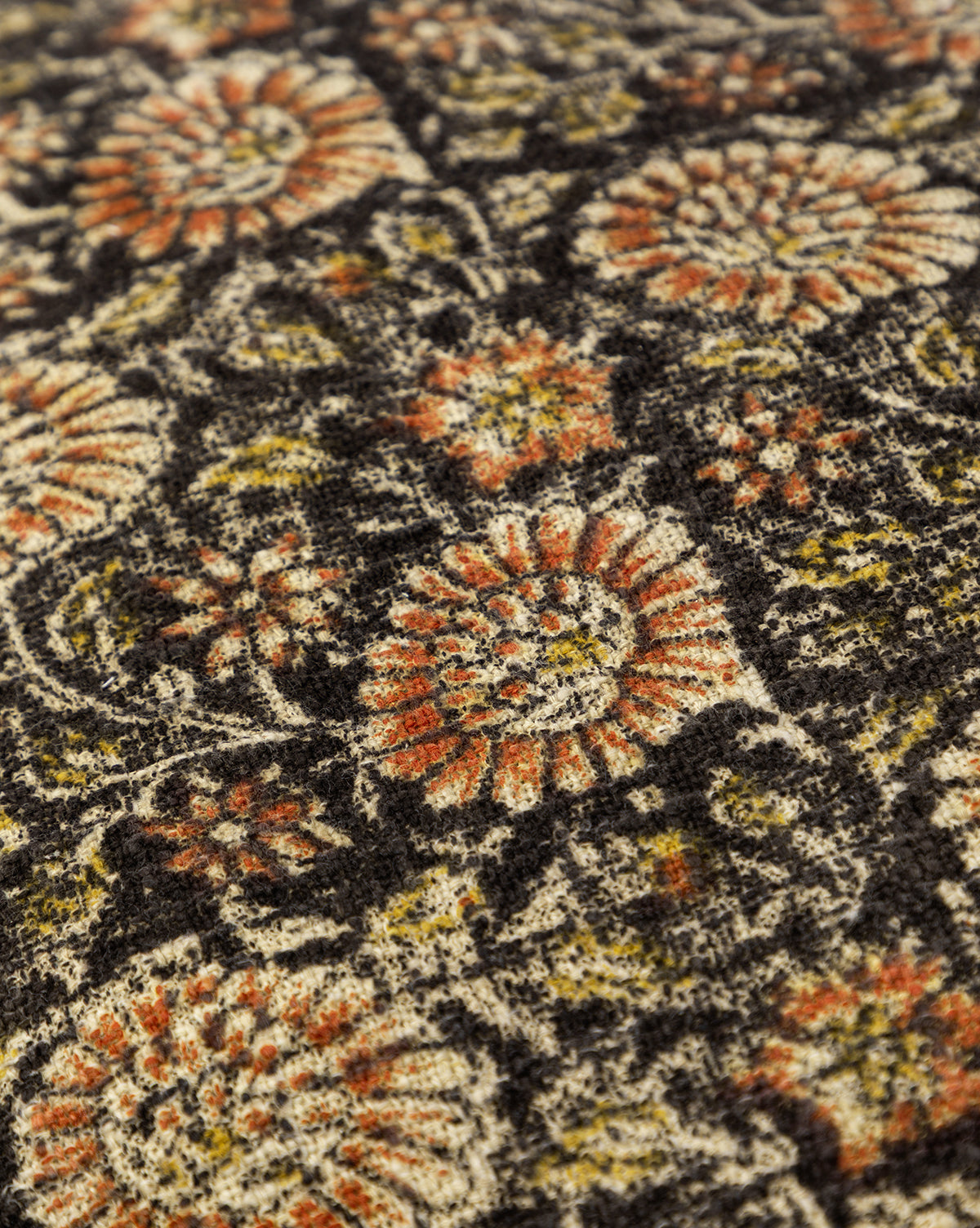 Brown Floral Printed Cotton Pet Bed