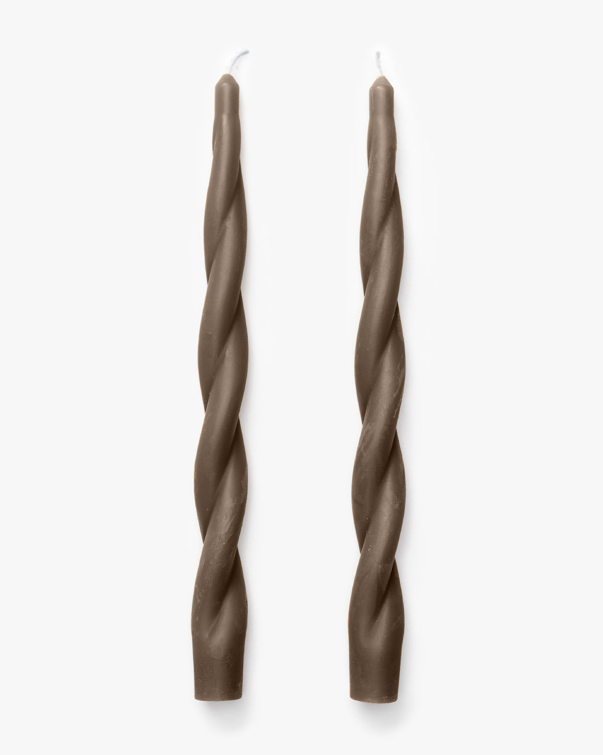 Brown Twisted Taper Candles (Set of 2)