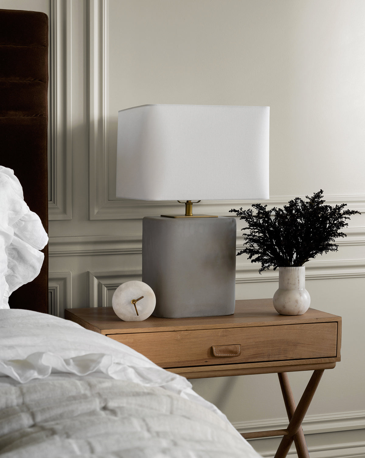 Alabaster Table Clock