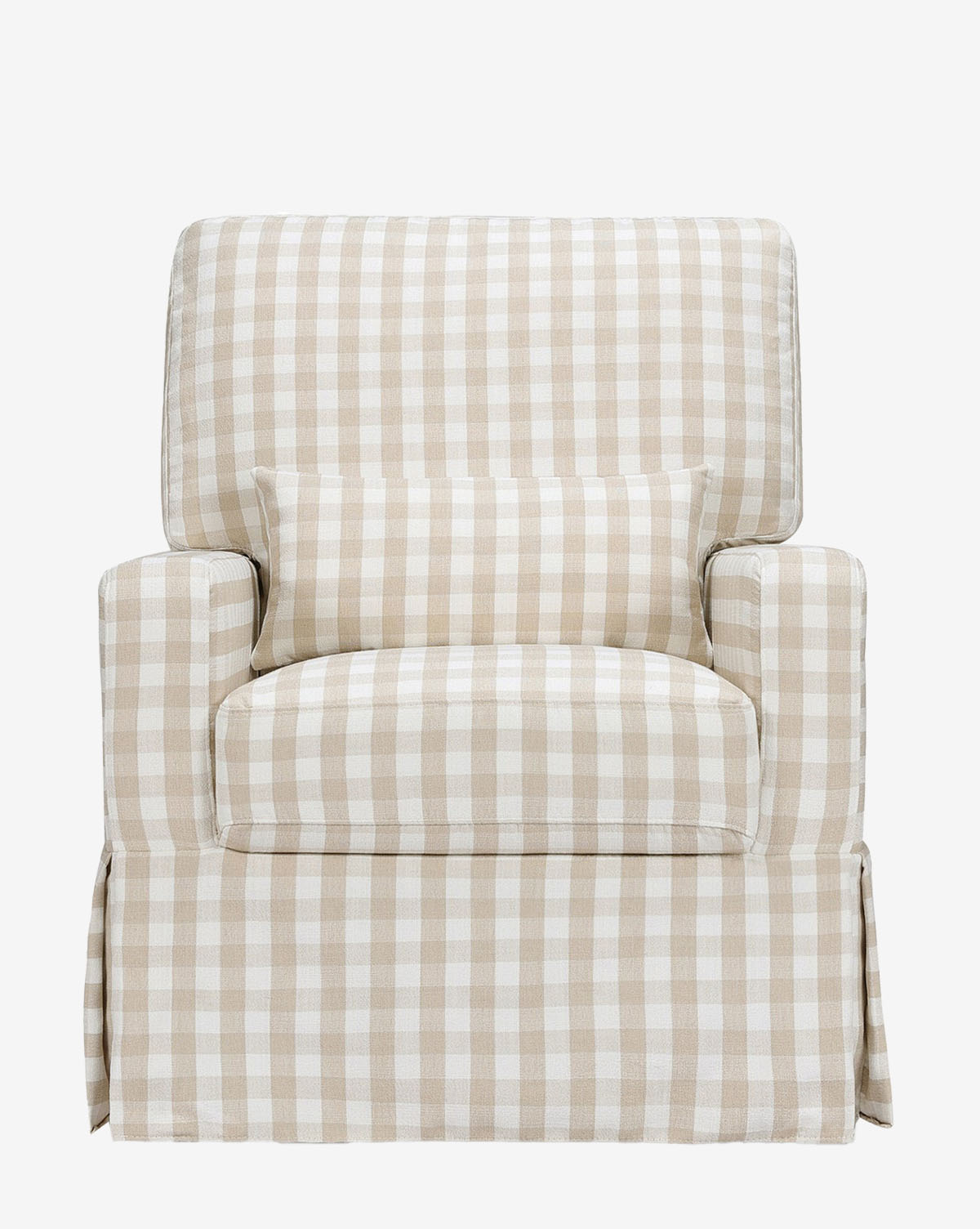 Crawford Pillowback Comfort Swivel Glider in Gingham