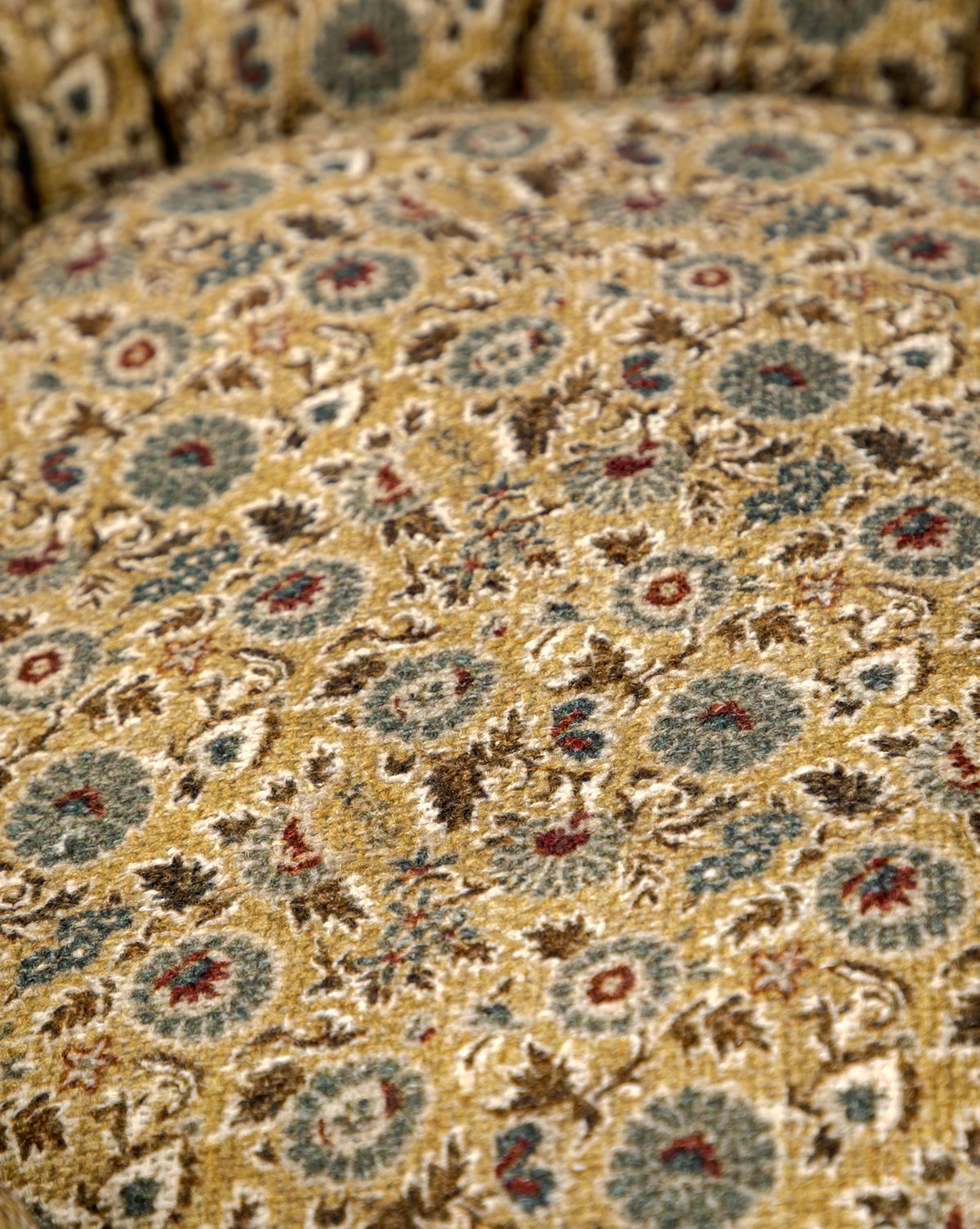 Cream Floral Printed Cotton Pet Bed