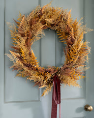 30" Faux Golden Fern Wreath