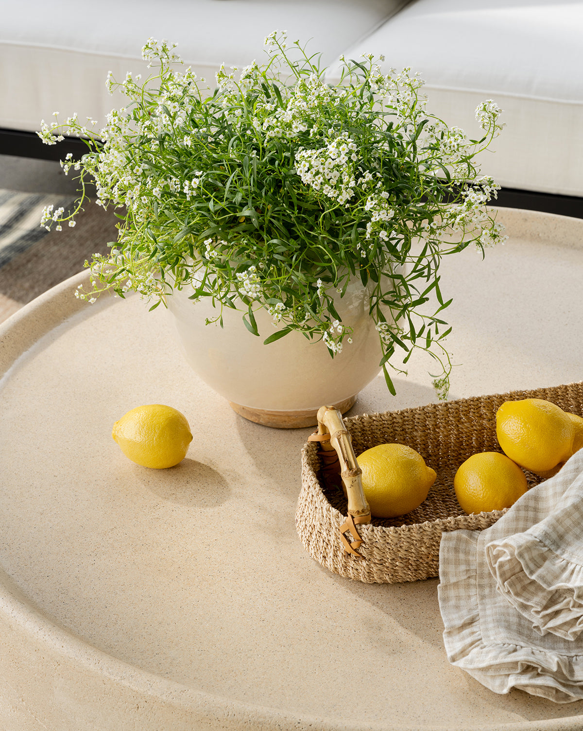 Abaca Tray with Bamboo Handles