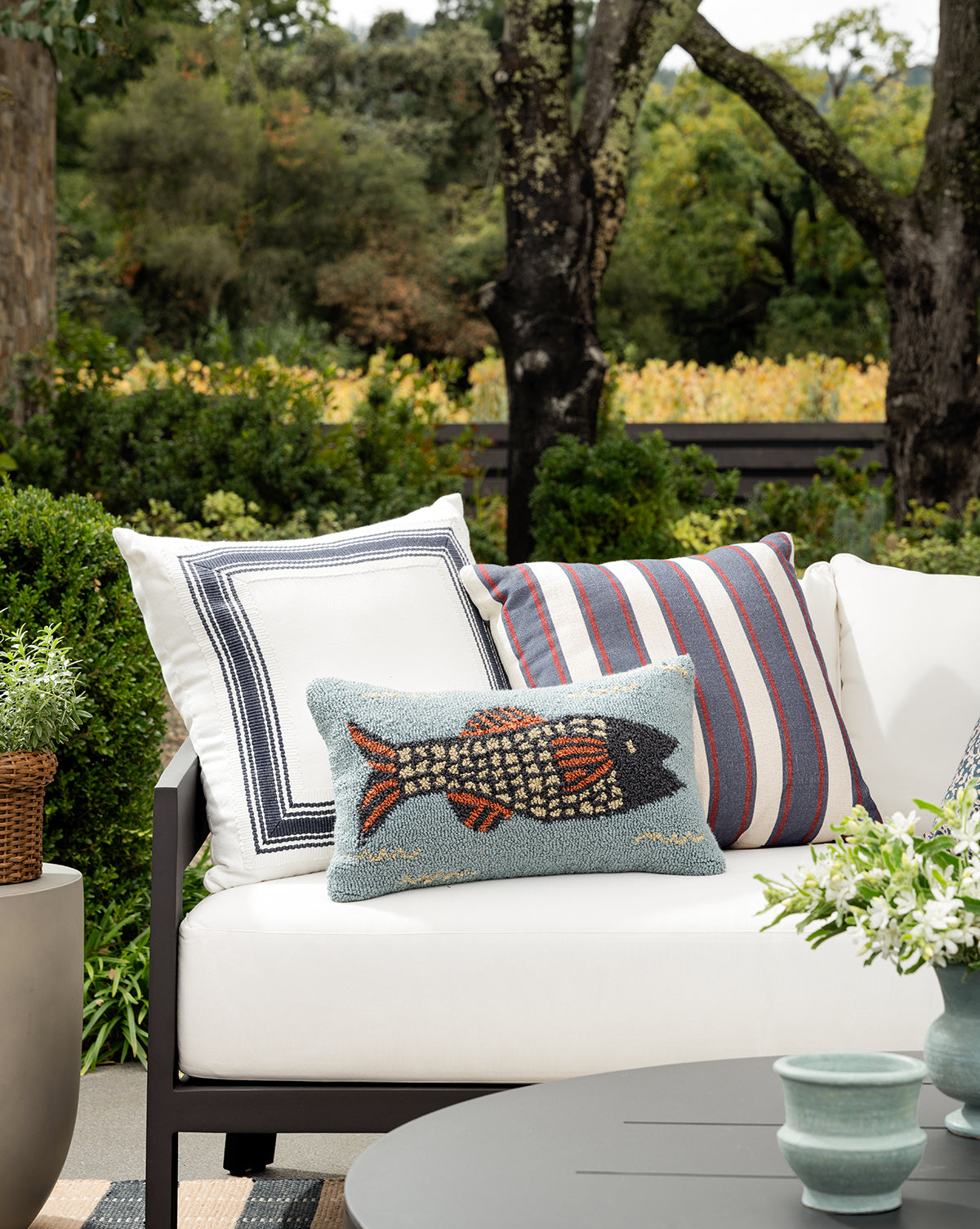 Barnett Striped Indoor/Outdoor Pillow